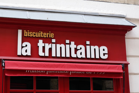 Bordeaux, Aquitaine France - 02 16 2021: La Trinitaine logo and sign of shop bakery biscuits and Breton specialties from Brittany Franceのeditorial素材