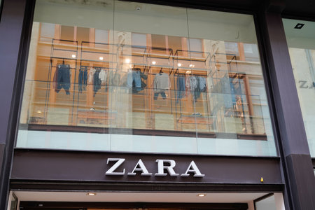 Bordeaux, Aquitaine France - 02 16 2021: Zara logo brand and text sign front of clothes store of...