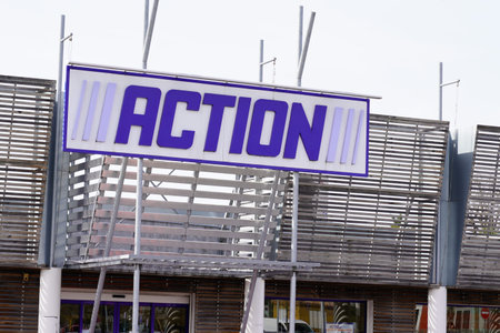 Bordeaux, Aquitaine France - 02 25 2021: action logo sign and brand text superstore shop store buildingのeditorial素材