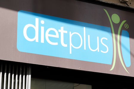 Bordeaux, Aquitaine France - 02 25 2021: Dietplus shop text sign and logo brand store help to acquire healthy lifestyle in food agencyのeditorial素材