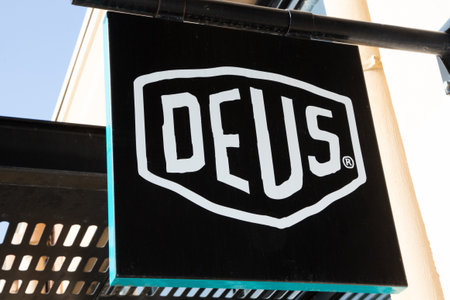 Bordeaux, Aquitaine France - 03 08 2021: Deus Ex Machina logo text and brand sign australian store...