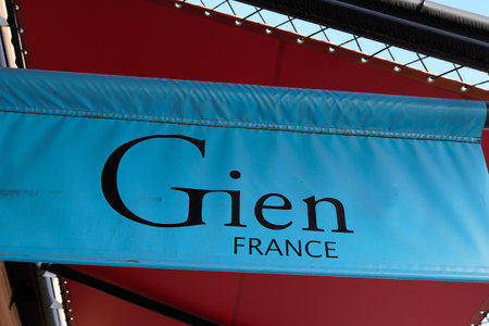 Bordeaux, Aquitaine France - 03 08 2021: Gien logo sign and text of official store Purchase made in france and high quality dinnerwareのeditorial素材