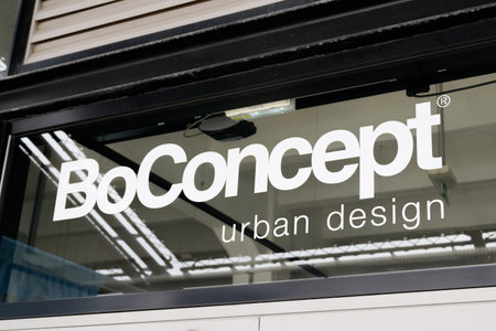 Bordeaux, Aquitaine France - 03 08 2021: Boconcept sign text and brand shop logo Bo concept store furniture designのeditorial素材