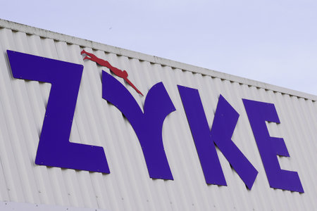 Bordeaux, Aquitaine France - 03 18 2021: Zyke logo brand and text sign front of facade shop Pool Supplies accessories retail storeのeditorial素材