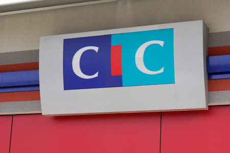 Bordeaux, Aquitaine France - 03 18 2021: CIC logo sign brand of agency bank office of french Credit Industriel et Commercialのeditorial素材