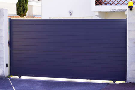 portal automatic sliding dark gray gate of modern house