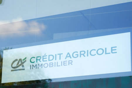 Bordeaux, Aquitaine France - 04 10 2021: Credit Agricole Immobilier sign logo real estate store broker office company office bank caのeditorial素材