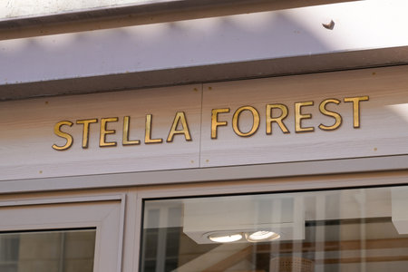 Bordeaux, Aquitaine France - 04 12 2021: Stella Forest store sign text front of shop logo brand in...