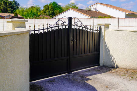 portal street suburb home black vintage metal retro house gate
