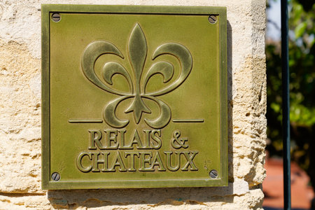 Bordeaux, Aquitaine France - 05 04 2021: Relais & Chateaux logo text and sign brand on luxury restaurant hotelのeditorial素材