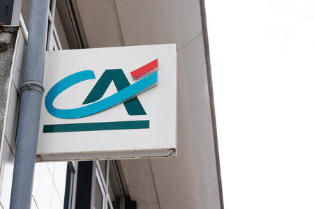 Bordeaux, Aquitaine France - 05 14 2021: ca brand text of credit agricole logo sign of french multinational office bank agencyのeditorial素材