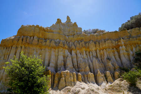 The Orgues of Ille on Tet columns of soft rock geologic organsの写真素材