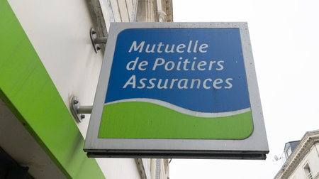 Toulouse, Occitanie France - 06 06 2021: Mutuelle de poitiers assurances logo text and sign brand...