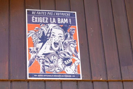 Marsac-sur-l'Isle, Aquitaine France - 06 16 2021: BAM Brasserie Artisanale de Marsac sur l'Isle local beer pub logo sign and brand text on bar restaurant breweryのeditorial素材