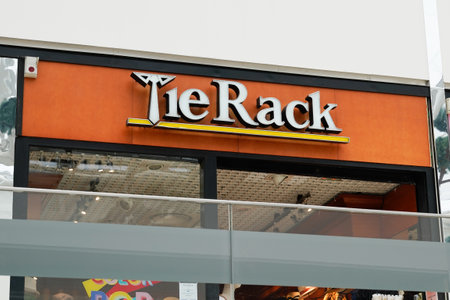 Bordeaux, Aquitaine France - 06 20 2021: Tie rack boutique logo brand and text sign from london fashion men boys clothingのeditorial素材