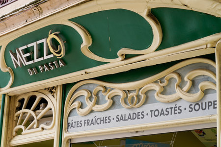 Bordeaux, Aquitaine France - 07 04 2021: Mezzo di Pasta logo sign and brand text restaurant fast food concept of high quality fresh pasta imported from Italyのeditorial素材