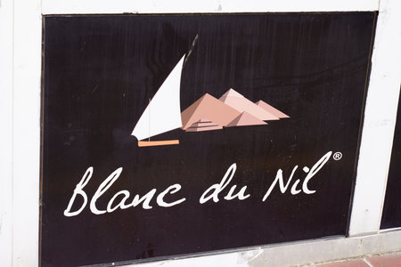 Montpellier, ocitanie France - 06 30 2021: Blanc du nil logo brand and text sign front of French chain of fashion white clothes shopのeditorial素材