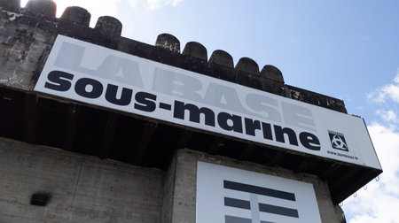 Bordeaux, Aquitaine France - 07 07 2021: la base sous marine text sign of submarine base public building space for temporary exhibitions of contemporary creation in bordeaux city franceのeditorial素材