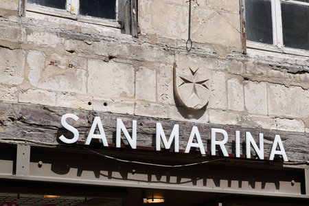 toulouse, occitanie France - 06 25 2021: san marina sign text store and logo brand shop on facade boutique shoesのeditorial素材