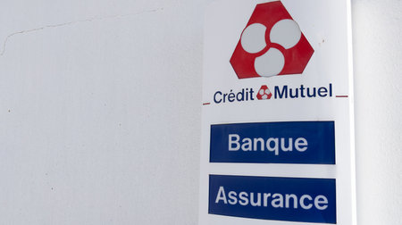 Bordeaux, Aquitaine France - 07 25 2021: credit mutuel french bank logo office front sign text on agency building facade in streetのeditorial素材