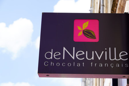 Bordeaux, Aquitaine France - 07 30 2021: de neuville logo text and brand sign of french Chocolates shop confectionery store bakery in franceのeditorial素材