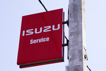 Bordeaux, Aquitaine France - 09 05 2021: Isuzu car logo brand and text sign Japanese commercial vehicles manufacturing companyのeditorial素材