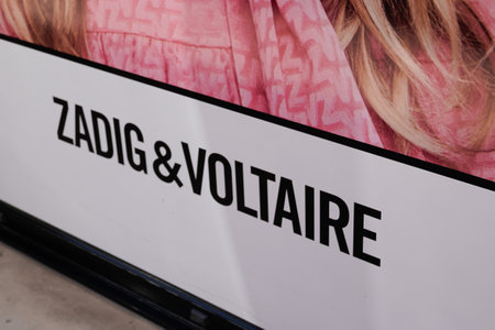Bordeaux, Aquitaine France - 09 05 2021: Zadig & Voltaire logo brand and text sign front of luxury...