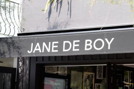 Bordeaux, Aquitaine France - 09 05 2021: jane de boy logo brand and text sign shop front of clothing store brand in Arcachon bay in cap ferret french coastのeditorial素材
