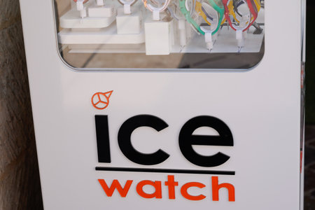 Bordeaux, Aquitaine France - 09 05 2021: Ice watch logo brand and text sign store watches of jewelry store display advertising shopのeditorial素材