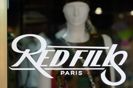 Bordeaux, Aquitaine France - 09 05 2021: red fills logo brand and text sign on store of sporty cap with Swarovski rhinestonesのeditorial素材