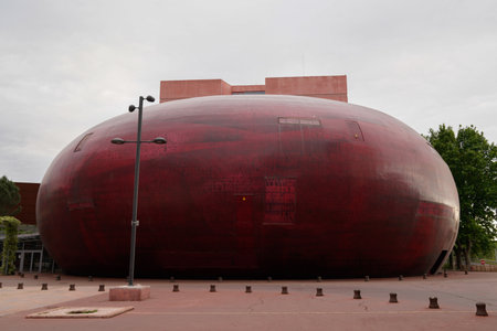 Perpignan, occitanie France - 09 05 2021: Perpignan Archipel Theater round facade building modern architecture in france occitanieのeditorial素材