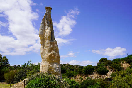 stone hill Sight Organs of Orgues Ille sur Tet in south Franceの写真素材