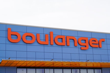 Bordeaux, Aquitaine France - 09 10 2021: Boulanger sign text and logo brand shop French chain home electronics technology appliances retailerのeditorial素材
