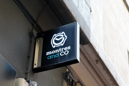 Bordeaux , Aquitaine  France - 09 05 2021 : montres and co logo sign and brand text french boutique watches accessories shop for men and womenのeditorial素材