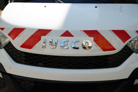 Bordeaux, Aquitaine France - 11 02 2021: iveco brand text and sign logo front of truck car vanのeditorial素材