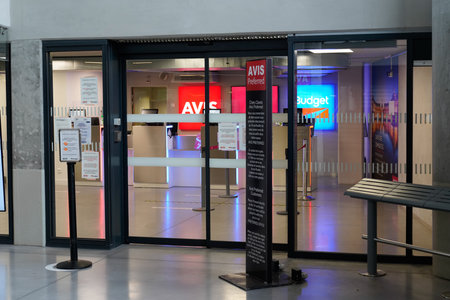 Bordeaux, Aquitaine France - 11 11 2021: Avis rent car logo brand and text sign on store office...