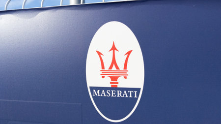 Bordeaux, Aquitaine France - 12 05 2021: Maserati car trident logo text Italian brand sign manufacturerのeditorial素材