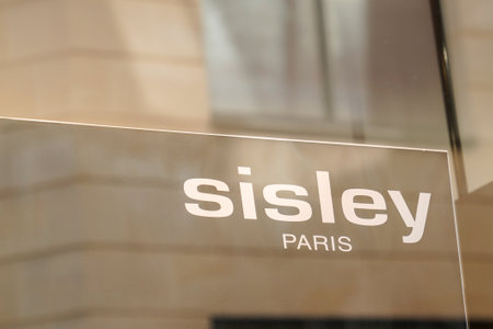 Bordeaux, Aquitaine France - 12 20 2021: Sisley Paris logo text and brand sign for perfume store and cosmetic makeup luxury shopのeditorial素材