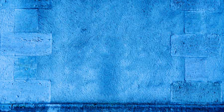 blue wall facade abstract background aged design wallpaper texture templateの写真素材