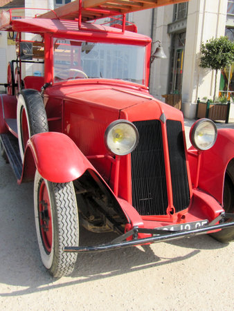 Bordeaux , Aquitaine France - 02 08 2022 : renault fire truck old red car vintage retro vehicle