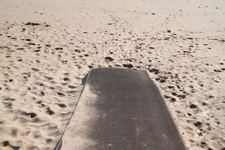 plastic path access sand beach ocean atlantic sea in franceの写真素材