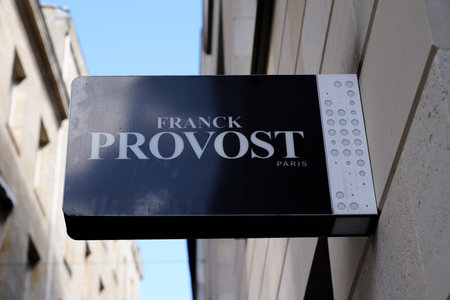 Bordeaux , Aquitaine France - 03 12 2022 : Franck Provost paris brand text and logo sign on facade local hairdresser entrance salon barber shopのeditorial素材