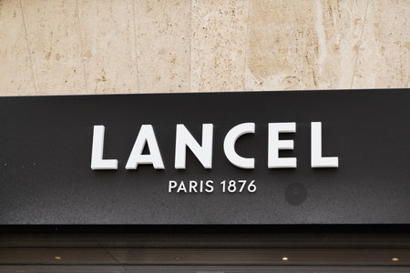 Bordeaux , Aquitaine France - 03 20 2022 : lancel shop text and sign logo facade store of luxury fashion french brandのeditorial素材