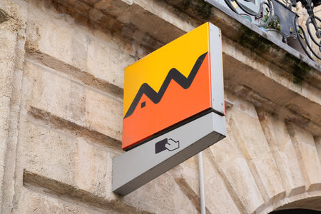 Bordeaux , Aquitaine France - 03 12 2022 : Attijariwafa bank text logo and sign atm on office agency facadeのeditorial素材