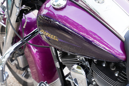 Bordeaux , Aquitaine France - 04 05 2022 : harley davidson logo sign and text brand purple violet...