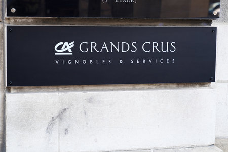 Bordeaux , Aquitaine France - 04 24 2022 : CA Grands Crus Credit Agricole sign logo and text brand...