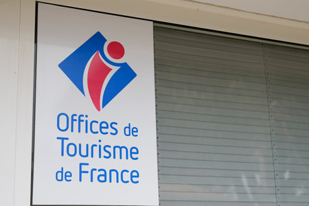 Bordeaux , Aquitaine France - 04 24 2022 : tourist office in French text tourism office sign logo and brand label text in Franceのeditorial素材