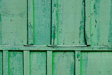green abstract wooden fence plank gate door background imageの写真素材