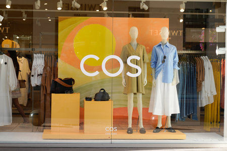 Bordeaux , Aquitaine France - 06 12 2022 : cos shop of Style store brand logo and Collection text...
