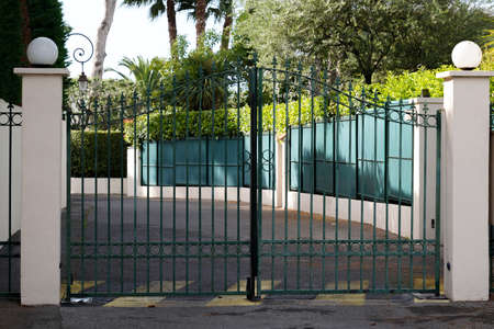 metallic classic portal home iron classical green black steel vintage metal steel house gate